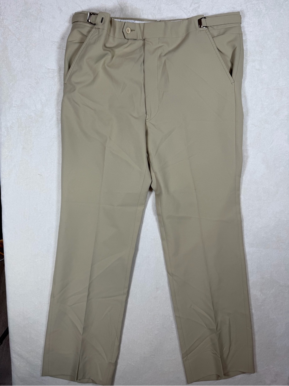 Vintage Corbin 38W 32L Natural Shoulder Trousers Dress Pants - Beige Slim Fit